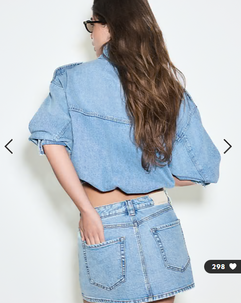 Stradivarius D62 denim skort in light blue