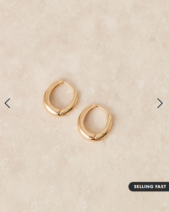 DesignB London mini huggie hoop earrings in gold