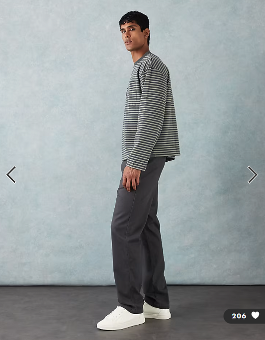 ASOS DESIGN straight chinos in charcoal