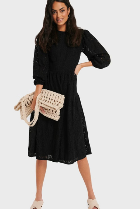 Lace Puff Sleeve Dress