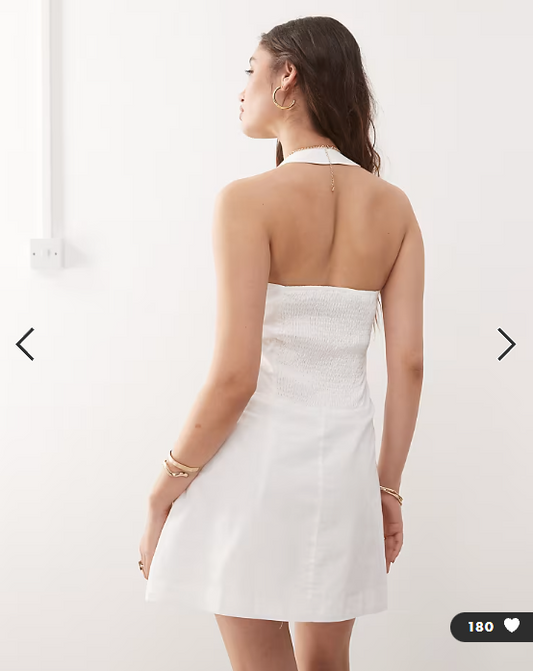 Amy Lyn - Square halter neck tailored mini dress in white