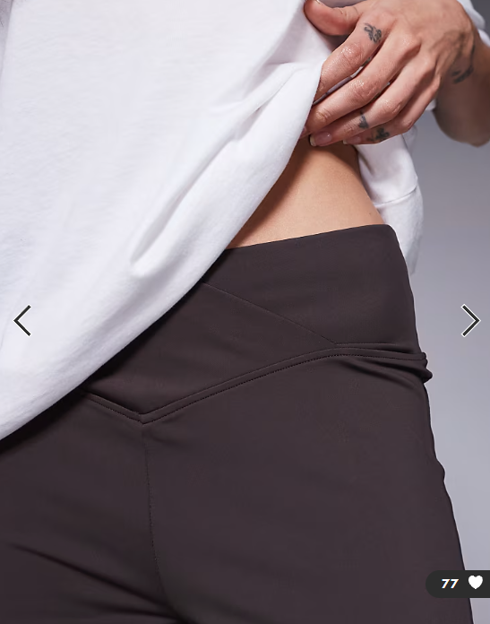 ASOS DESIGN Tall sculpting cross front flare trouser in chocolate