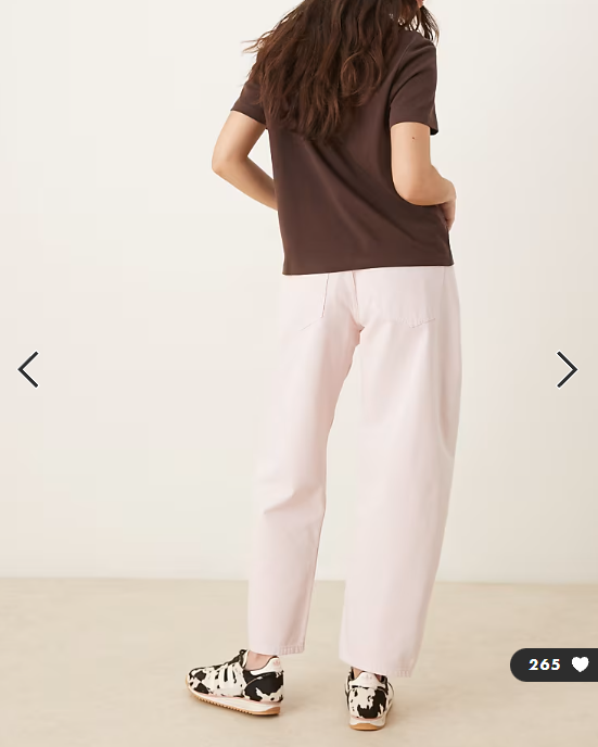 ASOS DESIGN high waist barrel jean in pink