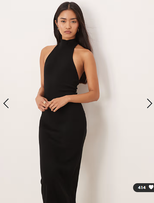 Gina Tricot sleeveless knit turtleneck maxi dress in black