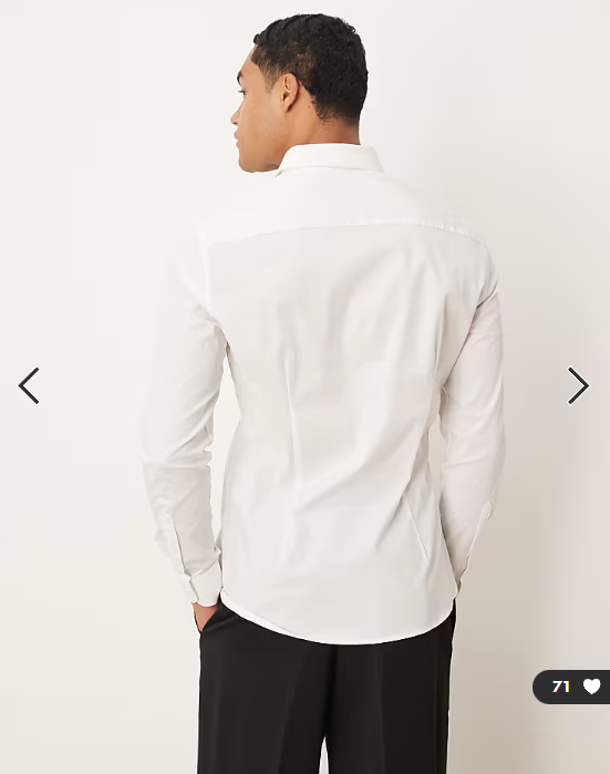 ASOS DESIGN skinny stretch work shirt in white