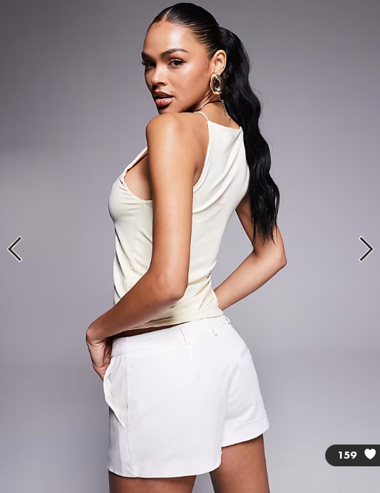 ASOS DESIGN racer cami top in slinky in buttermilk yellow