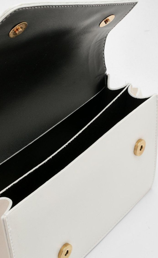 Boohoo Plait Handle Structured Cross Body Bag - white