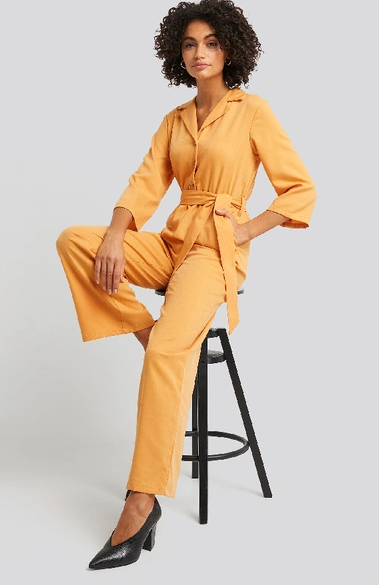 Wide Leg Buttoned Jumpsuit