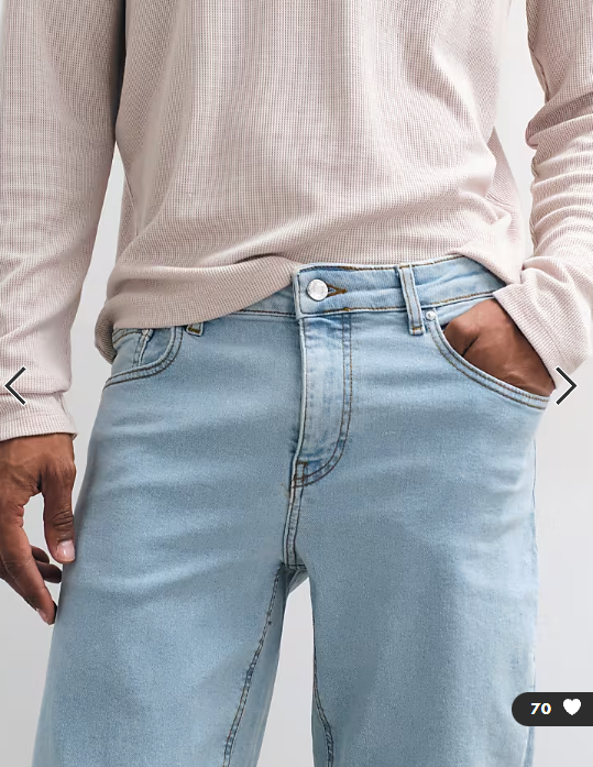 ASOS DESIGN stretch slim jeans in light wash blue