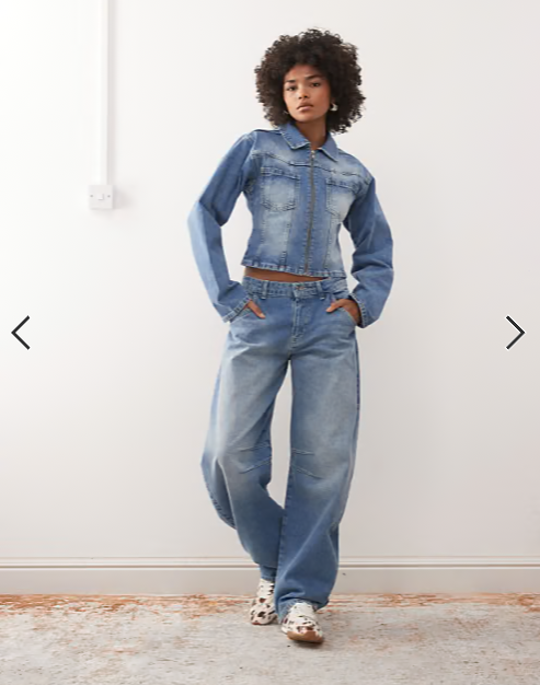 COLLUSION fitted denim jacket in washed blue