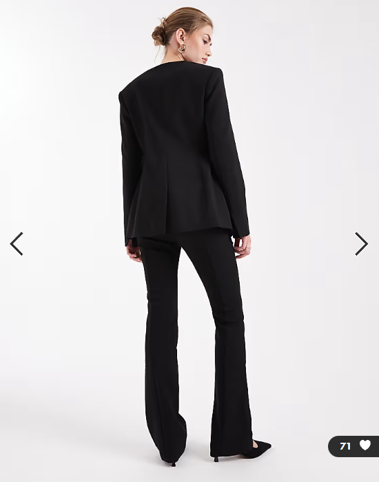 ASOS DESIGN tailored flare trousers in black