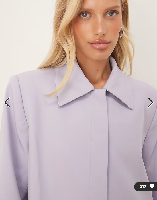 ASOS DESIGN tailored longline blazer co-ord in lilac