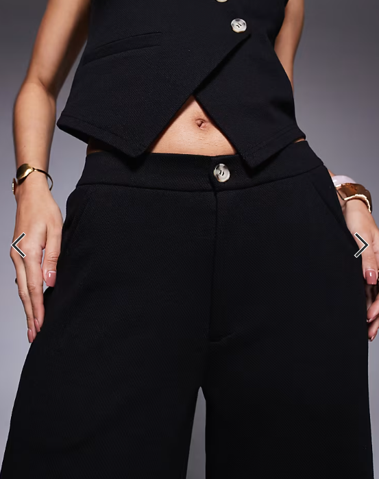 ASOS DESIGN co-ord jersey twill wide leg trouser in black