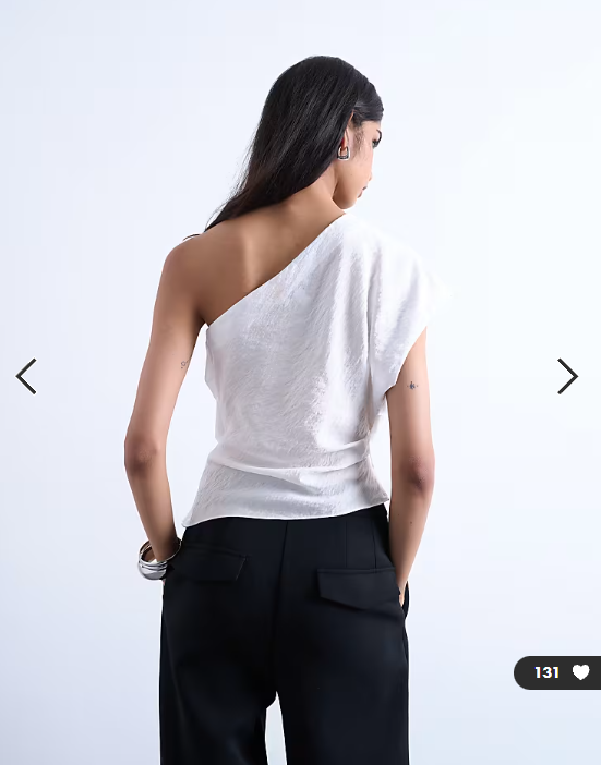 Topshop one shoulder top in white