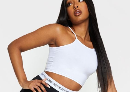 Essential White Racer Neck Crop Top