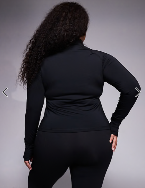 4505 Curve Icon sculpting zip up long sleeve jacket in black