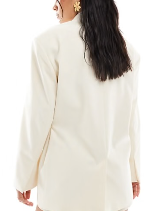 Asos - Tie side oversized blazer in cream