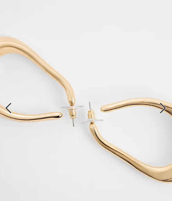 DesignB London statement irregular hoop earrings in gold