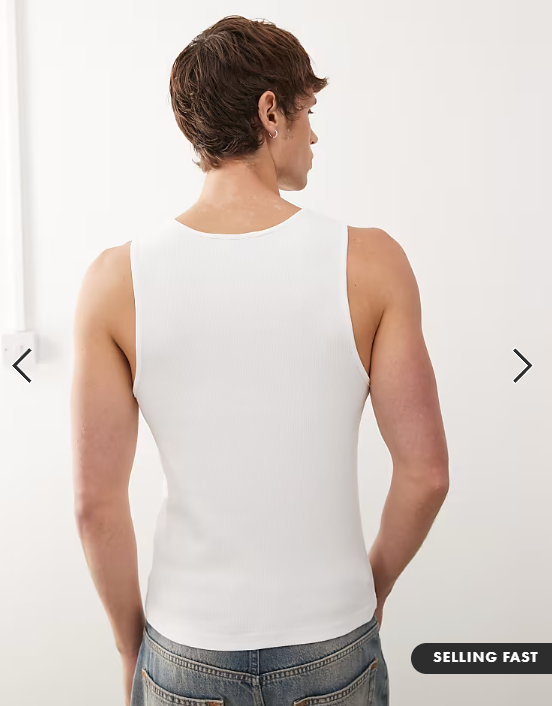 COLLUSION ribbed vest in white