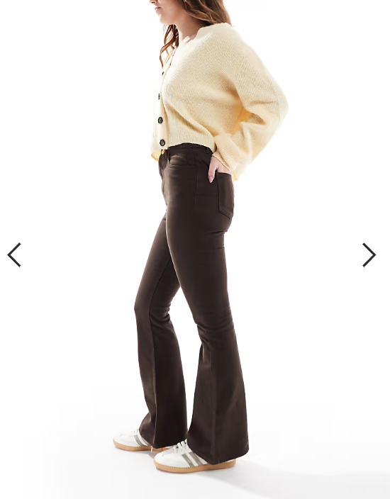 Miss Selfridge flared jeans in chocolate
