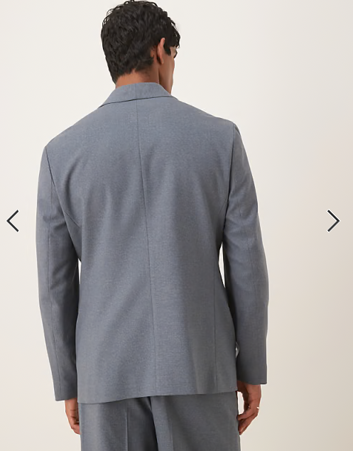 ASOS DESIGN double breasted shawl regular suit jacket in blue