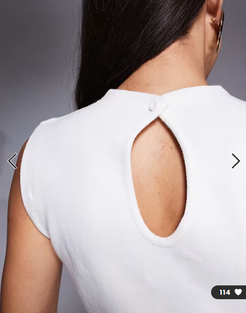 ASOS DESIGN knitted compact top in ecru