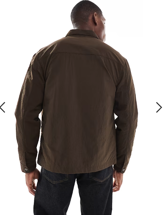 Brave Soul lightweight shacket in chocolate brown