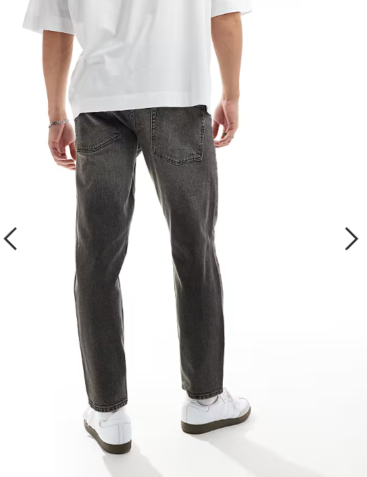 ASOS DESISGN stretch tapered jeans in washed black