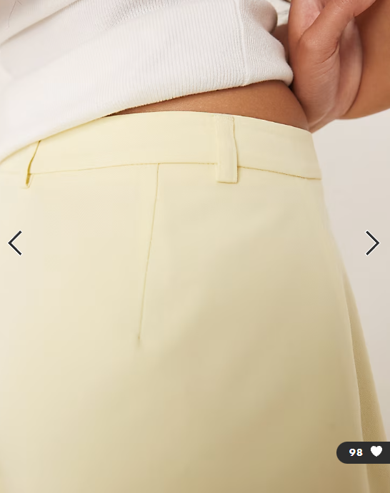 ASOS DESIGN tailored micro shorts in lemon