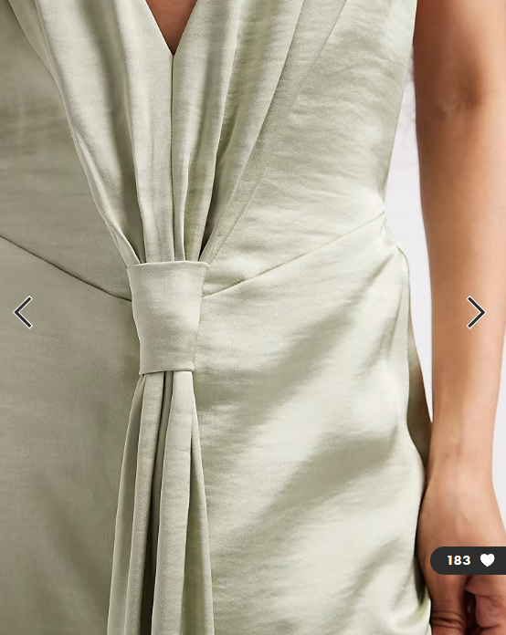 TFNC Petite Bridesmaid satin plunge halter neck tassel detail maxi dress in sage green