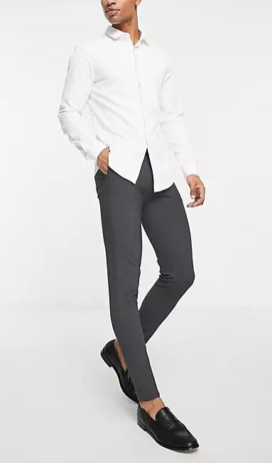 Super Skinny Smart Trouser In Charcoal