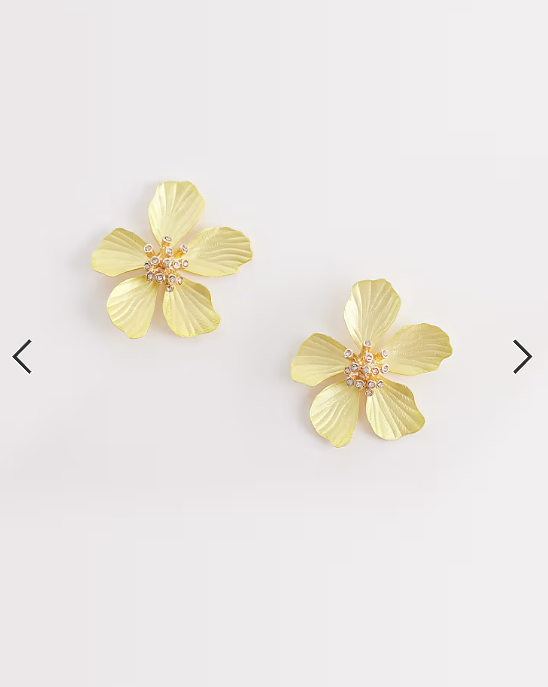 ALDO cammelia flower earrings in yellow