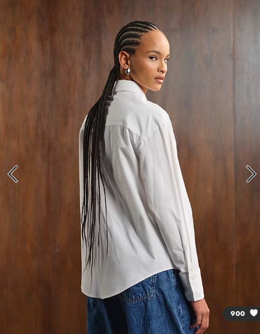 ASOS DESIGN adjustable cinched back shirt in white