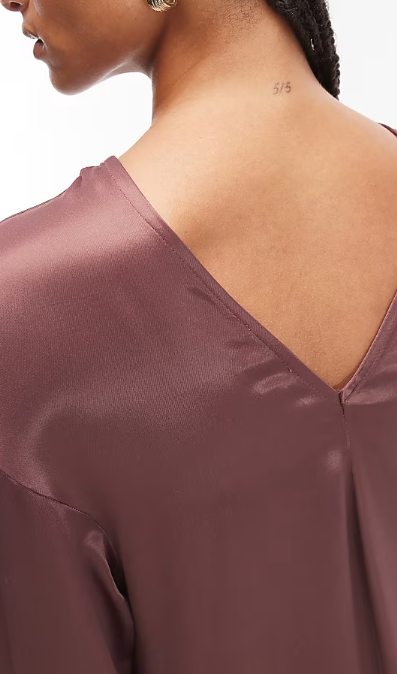 ASOS DESIGN dropped waist maxi smock dress in deep burgundy