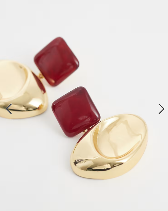 Mango statement geometric drop earrings in gold