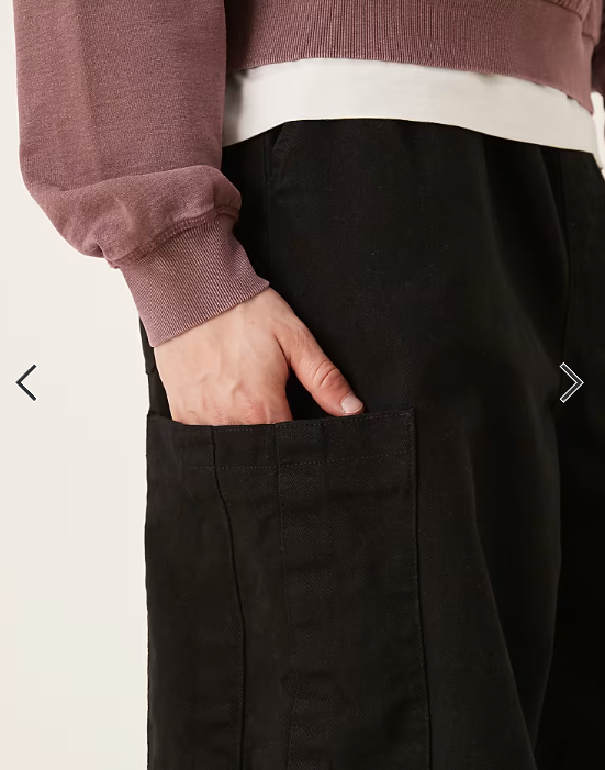ASOS DESIGN oversized baggy cargos in black