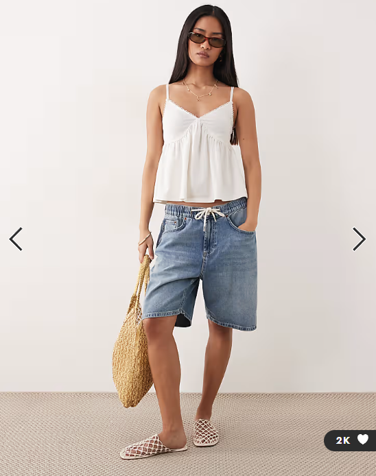 ASOS DESIGN trim detail babydoll cami in cream