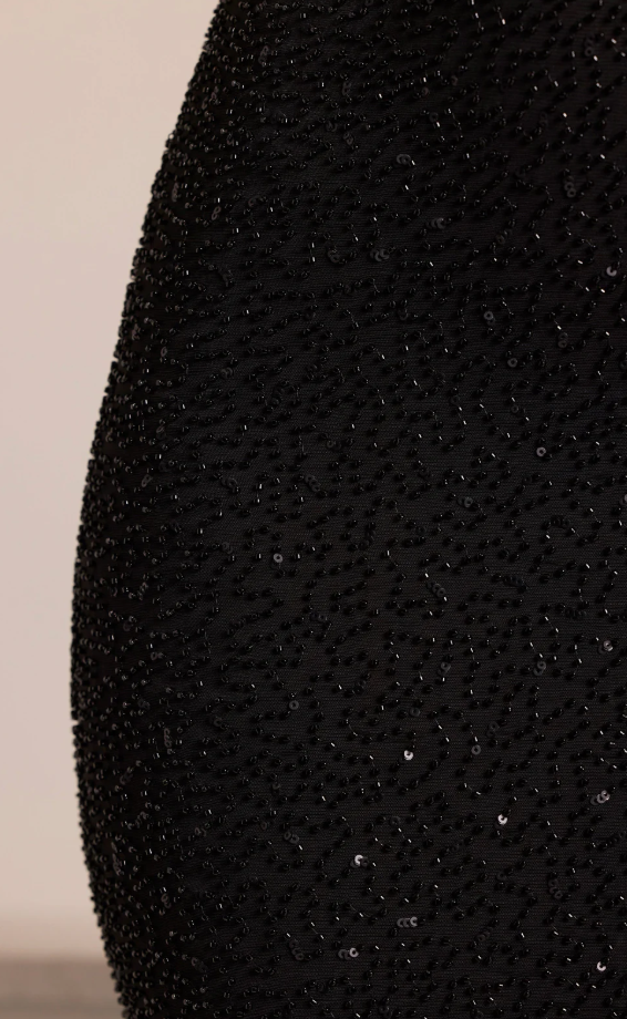 OhPolly - Embellished Cowl Neck Maxi Dress in Black