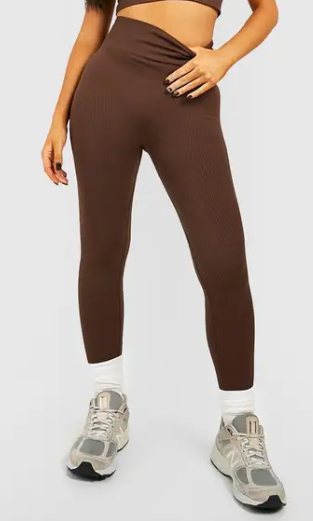 boohoo Petite Seamless Rib Leggings
