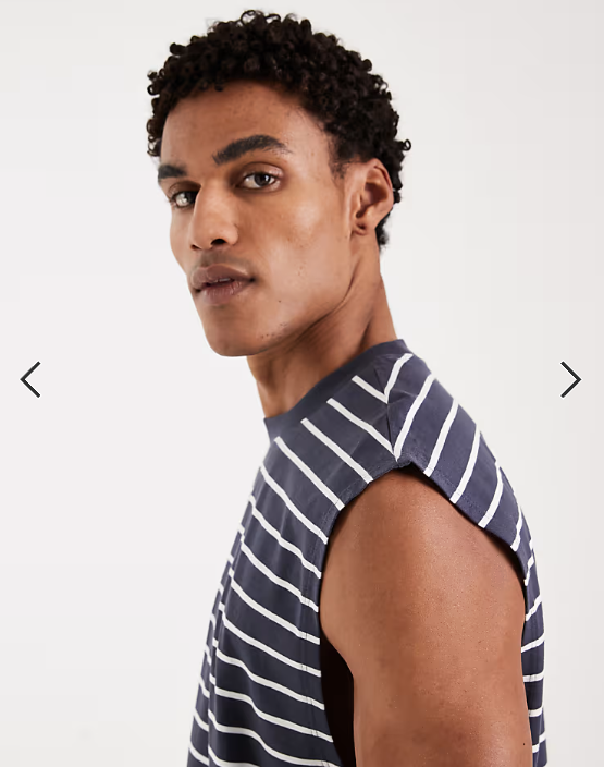 ASOS DESIGN oversized tank in navy and white stripe