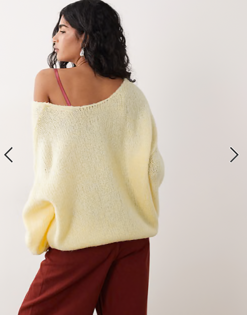 JDY oversized reversible knit jumper in pastel yellow