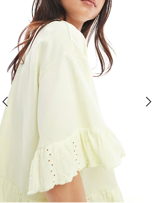 Miss Selfridge ruffle hem t-shirt in butter