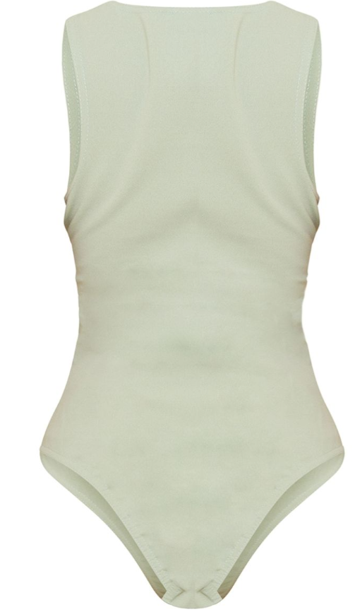Sage Green Ponte Racer Back Thong Bodysuit