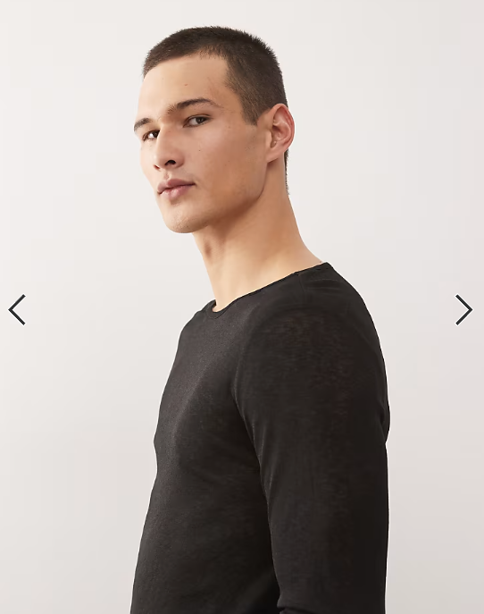 COLLUSION slim mesh long sleeve t-shirt in black