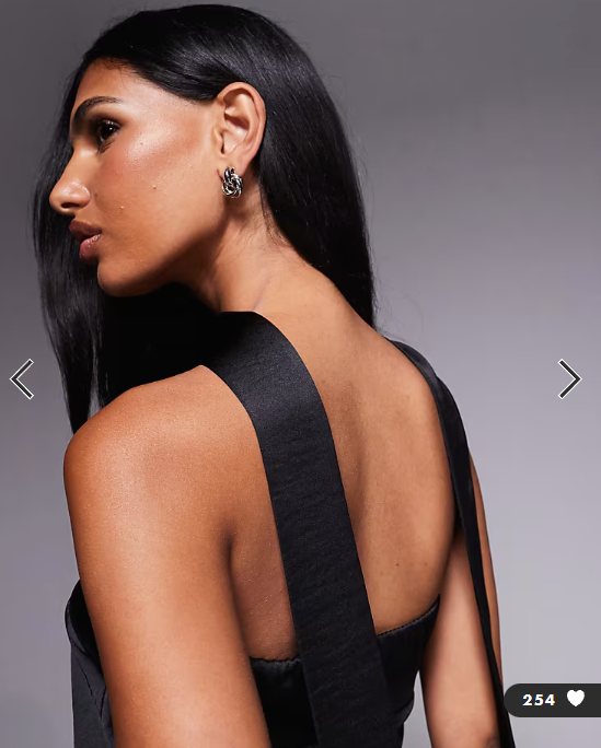 TFNC bandeau top with neck scarf detail in black