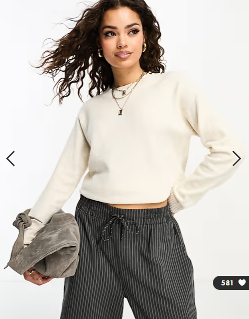 Vero Moda Petite round neck jumper in cream