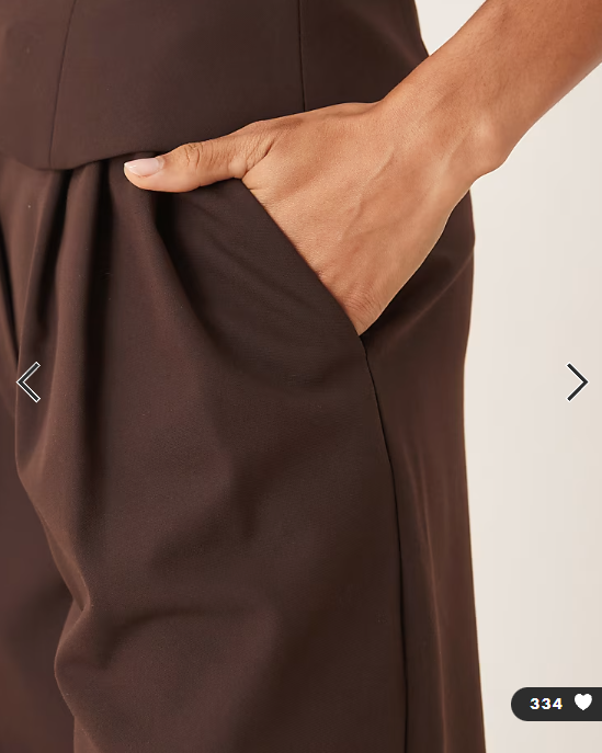 ASOS DESIGN tailored triple pleat wide leg trousers co-ord in chocolate