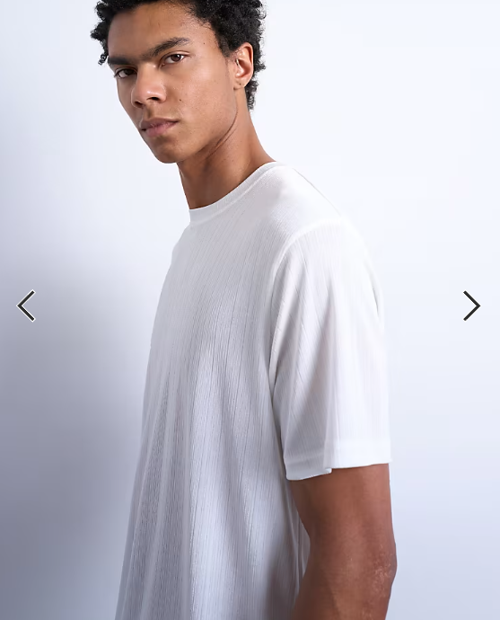 Topman classic fit sheer rib t-shirt in white .