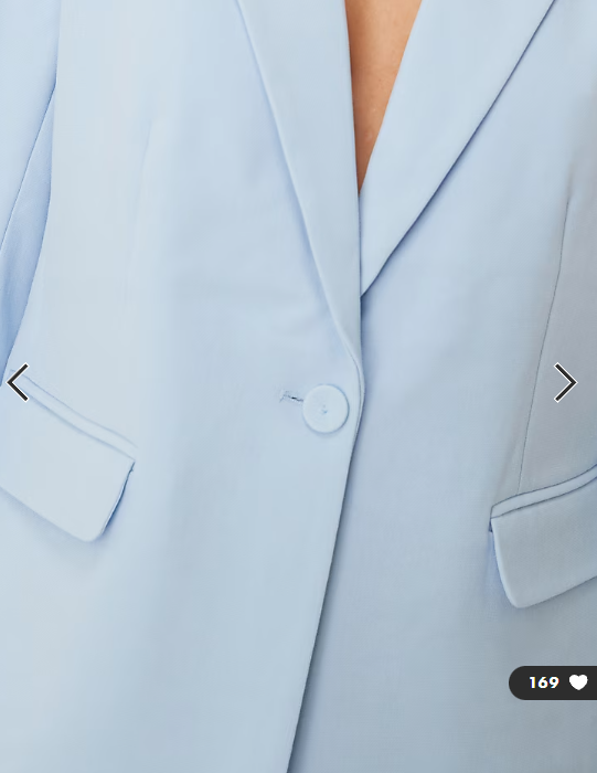 YAS oversized tailored blazer in sky blue