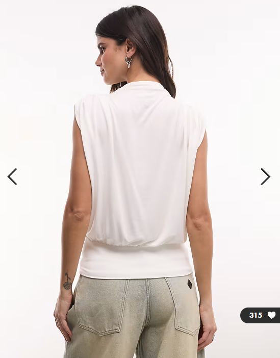 ASOS DESIGN Draped sleeveless top in ecru
